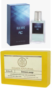 Fkc 1 Blue Rays perfume 100ml 1 Khadi Lemon soap 125 Gram Price in