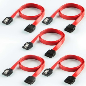 hackcept SATA CABLE COMBO ( PACK OF - 5 ) 0.3048 m Power Cord(Compatible with COMPUTER, Red, Pack of: 5)