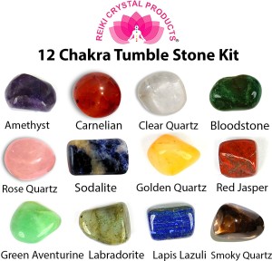 REIKI CRYSTAL PRODUCTS Natural Crystal 12 Chakra Tumble Stone Kit for Reiki Healing and Vastu Correction and Increase Creativity Not Dyed Charged by Reiki Grand Master & Vastu Expert Crystal Yantra