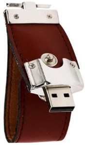 nexShop Gadgets Gift 100% Real Capacity Attractive Leather Portable Hook USB Flash Drive 4 GB Pen Drive(Brown)