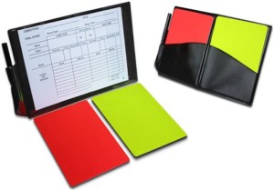 Proactive SPORTS Referee Cards (RED + YELLOW), Score book & Pencil Football Foul Card