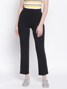 Ajile By Pantaloons Solid Women Black Track Pants Buy Ajile By