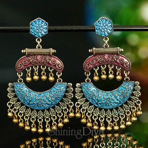 Buy Shining Diva Fashion Latest Design Stylish Traditional Fancy Party Wear Earrings for Women and Girls Cubic Zirconia Metal Drops Danglers Online at Best Prices in India Flipkart