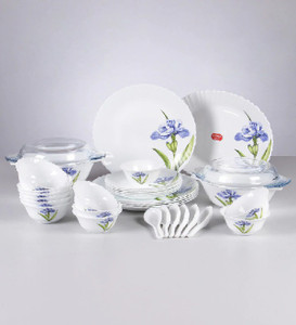 DIVA FROM LAOPALA Pack of 35 Opalware Dinner Set Royal Iris 35 Pc
