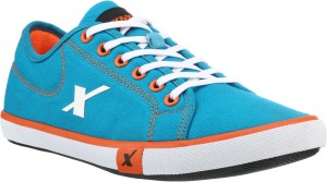 sparx 283 canvas shoes for men(blue, orange)