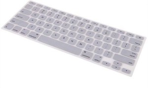 OM HANDICRAFTS Silicone Waterproof Keyboard Cover for Mac - Silver Laptop Keyboard Skin(Clear)