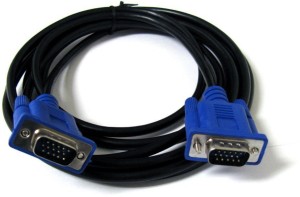 Fexy Male to Male VGA Cable 1.5 Meter, Support PC/Monitor/LCD/LED, Plasma, Projector, TFT. 1.5 m VGA Cable(Compatible with computer, monitor, cpu, Blue, Black, One Cable)