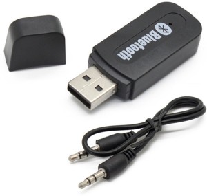 Techpugg Portable USB Bluetooth Audio Music Receiver Dongle Adapter Car Mobile Speaker USB Adapter(Black)