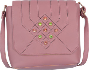 Moonstar Pink Sling Bag One side bags For Girls Pink Price in