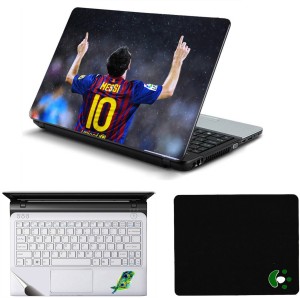 Namo Arts Lionel Messi Laptop Accessories Combo - Laptop Skin Sticker, Mouse Pad and Palmrest Skin for 15.6 Inch Laptop - Notebook Combo Set(Multicolor)