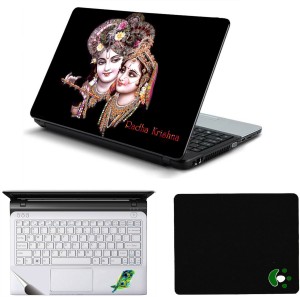 Namo Arts Radha Krishna Laptop Accessories Combo - Laptop Skin Sticker, Mouse Pad and Palmrest Skin for 15.6 Inch Laptop - Notebook Combo Set(Multicolor)