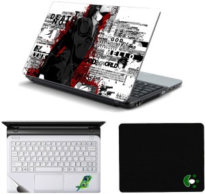 Namo Arts Death Note Laptop Accessories Combo - Laptop Skin Sticker, Mouse Pad and Palmrest Skin for 15.6 Inch Laptop - Notebook Combo Set(Multicolor)