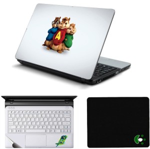 Namo Arts Alvin and Chipmunks Laptop Accessories Combo - Laptop Skin Sticker, Mouse Pad and Palmrest Skin for 15.6 Inch Laptop - Notebook Combo Set(Multicolor)