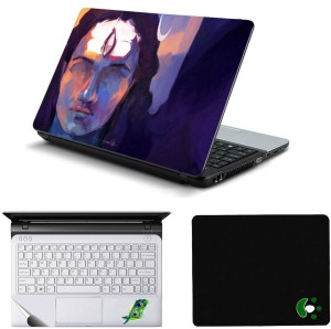 Namo Arts Shiv Abstract Laptop Accessories Combo - Laptop Skin Sticker, Mouse Pad and Palmrest Skin for 15.6 Inch Laptop - Notebook Combo Set(Multicolor)