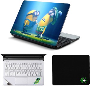 Namo Arts Minions Looking Upwards Laptop Accessories Combo - Laptop Skin Sticker, Mouse Pad and Palmrest Skin for 15.6 Inch Laptop - Notebook Combo Set(Multicolor)