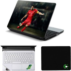 Namo Arts Cristiano Ronaldo Goal Laptop Accessories Combo - Laptop Skin Sticker, Mouse Pad and Palmrest Skin for 15.6 Inch Laptop - Notebook Combo Set(Multicolor)