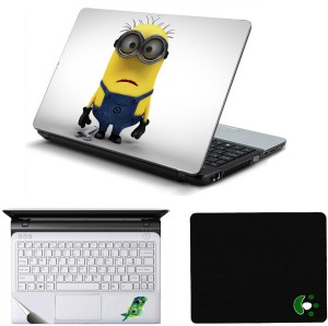 Namo Arts Sad Minion Laptop Accessories Combo - Laptop Skin Sticker, Mouse Pad and Palmrest Skin for 15.6 Inch Laptop - Notebook Combo Set(Multicolor)