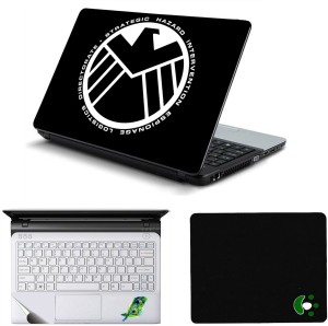 Namo Arts Marvel The Avengers Shield Laptop Accessories Combo - Laptop Skin Sticker, Mouse Pad and Palmrest Skin for 15.6 Inch Laptop - Notebook Combo Set(Multicolor)