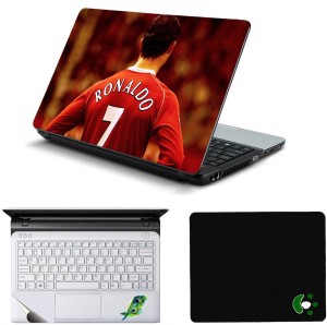 Namo Arts CR7 Tshrt Laptop Accessories Combo - Laptop Skin Sticker, Mouse Pad and Palmrest Skin for 15.6 Inch Laptop - Notebook Combo Set(Multicolor)