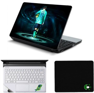 Namo Arts Messi Golden Player Laptop Accessories Combo - Laptop Skin Sticker, Mouse Pad and Palmrest Skin for 15.6 Inch Laptop - Notebook Combo Set(Multicolor)
