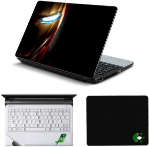 Namo Arts Half Iron Man Laptop Accessories Combo - Laptop Skin Sticker, Mouse Pad and Palmrest Skin for 15.6 Inch Laptop - Notebook Combo Set(Multicolor)