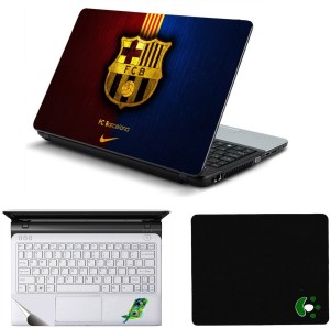 Namo Arts FCB Barcelona Laptop Accessories Combo - Laptop Skin Sticker, Mouse Pad and Palmrest Skin for 15.6 Inch Laptop - Notebook Combo Set(Multicolor)