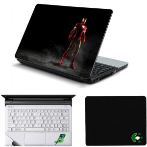 Namo Arts Iron Man Fog Laptop Accessories Combo - Laptop Skin Sticker, Mouse Pad and Palmrest Skin for 15.6 Inch Laptop - Notebook Combo Set(Multicolor)