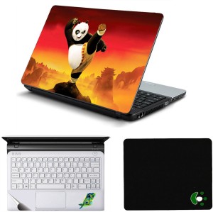 Namo Arts Kungfu Panda Laptop Accessories Combo - Laptop Skin Sticker, Mouse Pad and Palmrest Skin for 15.6 Inch Laptop - Notebook Combo Set(Multicolor)