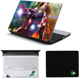 Namo Arts Iron Man Fight Laptop Accessories Combo - Laptop Skin Sticker, Mouse Pad and Palmrest Skin for 15.6 Inch Laptop - Notebook Combo Set(Multicolor)