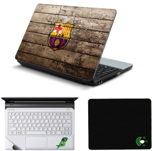 Namo Arts FCB Wooden Laptop Accessories Combo - Laptop Skin Sticker, Mouse Pad and Palmrest Skin for 15.6 Inch Laptop - Notebook Combo Set(Multicolor)