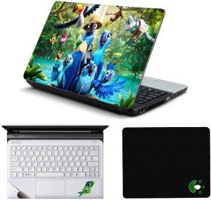 Namo Arts Jungle Safari Rio Laptop Accessories Combo - Laptop Skin Sticker, Mouse Pad and Palmrest Skin for 15.6 Inch Laptop - Notebook Combo Set(Multicolor)