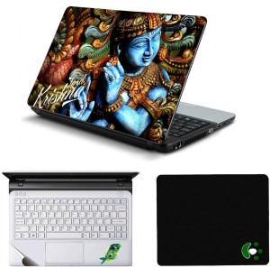 Namo Arts Shri Krishna Laptop Accessories Combo - Laptop Skin Sticker, Mouse Pad and Palmrest Skin for 15.6 Inch Laptop - Notebook Combo Set(Multicolor)