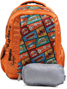 SKYBAGS Kids Graphic Print Backpack 23 L Backpack Orange Price in India Flipkart
