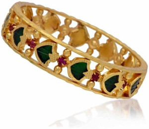 RFJ Brass Ruby Gold plated Bangle Price in India Buy RFJ Brass