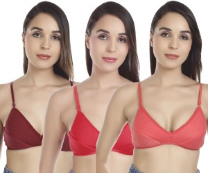 Women Fashion Women Fashion trending women & girls well comfort fully  coverage non padded stylist bra with adjustable shoulder straps and  Multicolor (Pack of 3) Women Full Coverage Non Padded Bra 