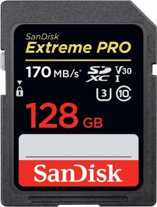 SanDisk Extreme PRO 128 GB SDXC Class 10 170 MB/s  Memory Card