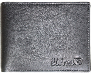 Black Buffalo Men Black Genuine Leather Wallet Black Price in