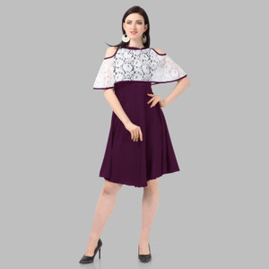 dhvani fashion Women Fit and Flare Maroon Dress Buy dhvani