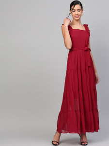 SASSAFRAS Women Maxi Red Dress Buy SASSAFRAS Women Maxi Red Dress Online at Best Prices in India Flipkart