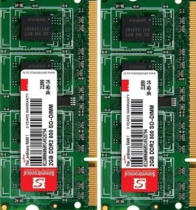 simtronics 800 DDR2 2 GB (Dual Channel) Laptop (2gb ddr2 800 laptop ram pair.)