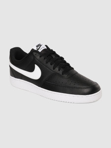 Black discount leather nike
