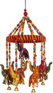 Fashion Art Beautiful /Colorful Elephant Wind Chime /Jhoomer /Wall Hanging / Door Hanging /Handicraft Item For Home Decor / Office Decor /Living Room / Outdoor Hanging /Indoor Hanging Paper Windchime