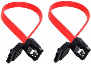 ATEKT Sata 3 Cable Red 0.4 m Power Cord (Compatible with Desktop, Laptop, Red, Pack of: 2) 0.4 m Power Cord(Compatible with Desktop, Laptop, Red, Pack of: 2)
