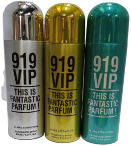 RAMCO 919 Vip Silver Gold Sea Blue Deo Spray 200ml Pack Of 3