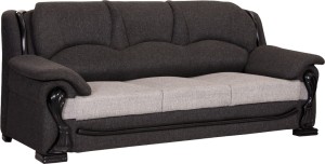 bharat lifestyle china gate fabric 3 seater  sofa(finish color - black grey)