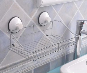 Suction Cup Shower Bathroom Shower Shelf Storage Dry Rack Kitchen