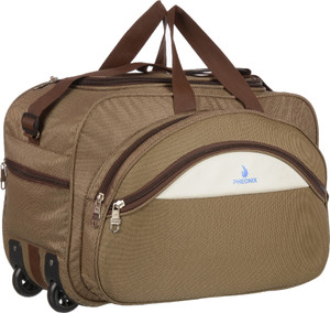 Pheonix Expandable Two Wheel 55 CM Luggage Duffle Bag journey bag BROWN Duffel With Wheels Strolley BROWN Price in India Flipkart