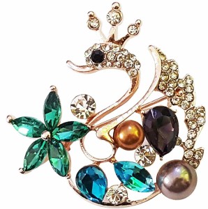Buy Via Mazzini Gold Plated Pearl Studded Traditional Circular Brooch Cum  Saree Pin for Women and Girls (Brooch0510) 1 Pc at