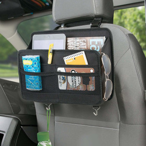 IMPULSE Car Seat Back Multi Pocket Organizer with Hooks Universal