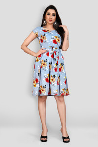 VASTRA SOUNDARYA Women A line Light Blue Dress Buy VASTRA